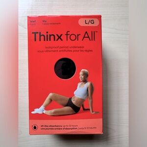 Thinx For All Period Underwear Brief All-Day Absorbency Size Large - Black - New
